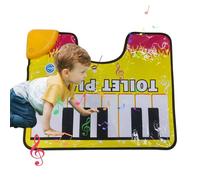 Frfik Tappetini per WC, 59 x 48 cm, tappetino per pianoforte, tappetino per WC per bambini e adulti, divertente accessorio da bagno con funzione musicale, regalo creativo per bagno, tessuto e PVC