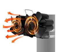 Frfik Ventola per stufa alimentata a calore, Ventola per stufa a legna - Potente ventilatore per stufa a legna, ventilatore per stufa a pellet | Ventilatore per bruciatore a legna per stufe