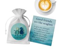 Frfik Vetro Di Mare Di Amicizia - Commemorativo per Amici A Distanza con Carta | Decorazione Artigianale per la Casa per Coppie Donne Uomini Giovani e Adolescenti - per Famiglia Bambini