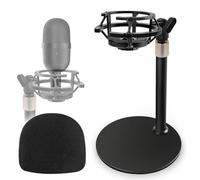 Frgyee Supporto per Microfono da Desktop con Ragno, Supporto per Microfono Regolabile con Protezione Antipop e Supporto Ammortizzatore, Riduce il Rumore di Vibrazione per Seiren Mini Mic