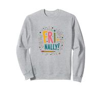 Fri-Nally Celebration School's out Divertimento Estivo Felpa, Unisex per Adulti, Grigio Melange, XXL