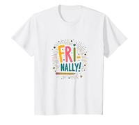 Fri-Nally Celebration School's out Divertimento Estivo Maglietta, Bambini, Bianco, 2 Anni