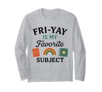 Fri-Yay è Il Mio Soggetto Preferito - Simpatico Insegnante Venerdì Design Maglia a Manica