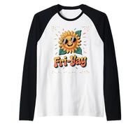 Fri-Yay Weekend Vibes Fun Ragazzi Ragazze Uomini Donne Girasole Maglia con Maniche Raglan