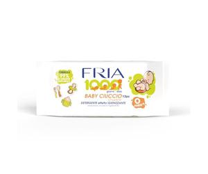 Fria Baby Ciuccio Salviette Pulisci Ciuccio, Biberon e Tettarelle, Con Azione Igienizzante - Formula 99% di Origine Naturale, Pratica Confezione da Borsa con 12 Salviette