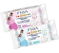 Fria Easy Carta Igienica Umidificata con Aloe Vera e Camomilla, Tessuto Gettabile nel WC, Dermatologicamente Testate, Confezione Tascabile da 12 Salviette