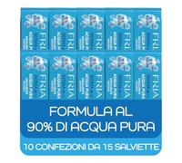 Fria Intime Acqua Pura Salviette Igiene Intima, Ginecologicamente Testate e Delicate con la Pelle, Tessuto Biodegradabile, Azione Emolliente, 10 Confezioni Tascabili da 15 Salviette