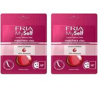 Fria Maschera in Tessuto Viso Illuminante - Con Cacao e Ginseng - Incarnato Subito più Luminoso - Dermatologicamente Testata - Formato: 1 Maschera Monofase - FRIA Myself (Confezione da 2)