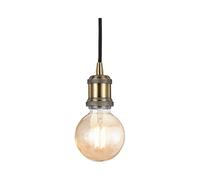 Sospensione Rustica-Country Frida Metallo Ottone Brunito 1 Luce E27