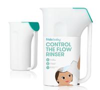 Frida Baby Tazza per risciacquo da bagno Control The Flow, tazza per lavare i capelli + il corpo con diverse opzioni di versamento, manico facile da impugnare + doccia a pioggia rimovibile