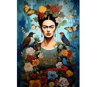 Frida in carta di riso blu, 29 x 40 cm, per decoupage, per mobili, tecnica mista, biglietti e artigianato, per decoupage CRAFT KREATIVELY
