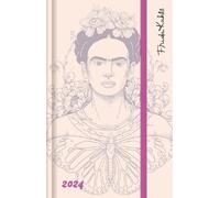 Frida Kahlo - Agenda settimanale piccolo 2024, 9 x 14 cm, con nastro di chiusura e tasca pieghevole