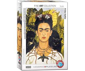 Frida Kahlo, autoritratto con collana di spine e colibrì, puzzle da 1000 pezzi