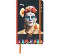 Frida Kahlo Buchkalender 2027: Taschenkalender 13x21 cm - Wochenplaner mit Elastik-Verschlussband, Leseband, Falttasche & Platz für Notizen, für Beruf, Schule & Alltag