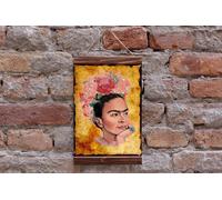 Frida Kahlo The Great Artist Brush Paint Portrait Stampa su tela con...