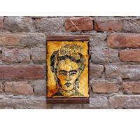Frida Kahlo The Great Artist Brush Paint Portrait Stampa su tela con...