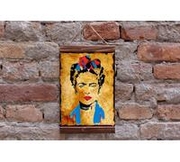 Frida Kahlo The Great Artist Brush Paint Portrait Stampa su tela con...