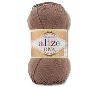 Frida's Wollhaus Alize 100 g Diva Wolle per Lavoro a Maglia e Uncinetto, Microfibra, 64 Colori (688 | Caffè al Latte)
