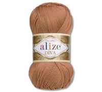 Frida's Wollhaus Alize 100 g Diva Wolle per Maglia e Uncinetto, Microfibra, 64 Colori (261 | Camel)