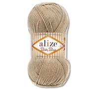Frida's Wollhaus Alize Baby Best - Gomitolo di lana per bambini, 100 g, per uncinetto e lavoro a maglia, in bambù e acrilico, 45 colori (256, beige)