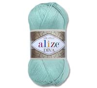Frida's Wollhaus Alize Diva - Lana per lavori a maglia e uncinetto (100 g, microfibra, 64 colori, blu chiaro 463)