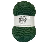 Frida's Wollhaus Drops 50 g di lana Merino extra fine senza mulesing, lavabile, per crochet e maglieria, 46 colori (Colore solido 31 | Verde bosco)