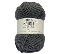 Frida's Wollhaus Drops 50 g Merino Extra Fine Mulesing, lavabile all'uncinetto, 46 colori (mix 04 | grigio)