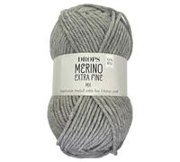 Frida's Wollhaus Drops 50 g Merino Extra Fine Mulesing, lavabile all'uncinetto, 46 colori (mix 05 | grigio chiaro)