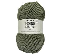 Frida's Wollhaus Drops 50 g Merino Extra Fine Mulesing, lavabile all'uncinetto, 46 colori (mix 47 | verde salvia)