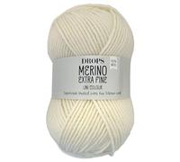 Frida's Wollhaus Drops 50 g Merino Extra Fine Mulesing, lavabile all'uncinetto, 46 colori (tinta unita 01, naturale)