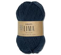 Frida's Wollhaus Drops Lima Uni 4305 - Gomitolo di lana vergine di alpaca, 50 g, 21 colori (tinta unita 4305 | indaco)
