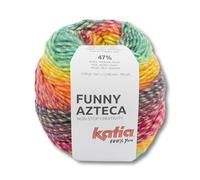 Frida's Wollhaus Katia Funny Azteca - Filato sfumato per lavori a maglia, 100 g, 6 colori (200 | arancione-verde)
