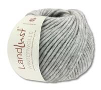 Frida's Wollhaus Lana Grossa Landlust - Gomitolo di lana invernale in lana merino Yak, 50 g, 23 colori (9 | grigio chiaro mélange)