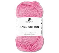 Frida's Wollhaus Pro Lana 50 g Basic Cotton Cotone per Maglieria e Uncinetto Filato Base-Filamento 64 Colori (35 | Flamingo)