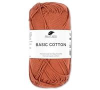 Frida's Wollhaus Pro Lana 50 g Basic Cotton Cotone per Maglieria e Uncinetto Filato Basic-Garn 105 Colori (213 | Volpe)