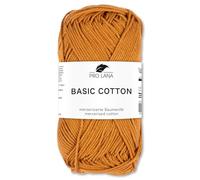 Frida's Wollhaus Pro Lana 50 g Basic Cotton Cotone per Maglieria e Uncinetto Filato Basic-Garn 105 Colori (211 | Cannella)