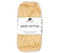 Frida's Wollhaus Pro Lana 50 g Basic Cotton Cotone per Maglieria e Uncinetto Filato Basico 105 Colori (220 | Miele)