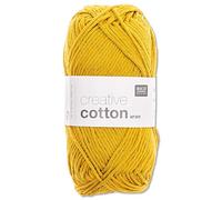 Frida's Wollhaus Rico Design 50 g Creative Cotton Aran Lana per lavori a maglia e uncinetto, 63 colori (70 | Senape)