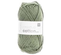 Frida's Wollhaus Rico Design 50 g Creative Cotton Aran Lana per lavori a maglia e uncinetto 63 colori (66 | Edera)