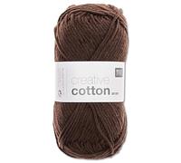 Frida's Wollhaus Rico Design 50 g Lana Creative Cotton Aran per Maglia e Uncinetto 63 Colori (58 | Marrone)