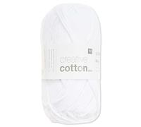Frida's Wollhaus Rico Design Creative Cotton Aran - Gomitolo di lana per lavorare a maglia, 50 g, 63 colori (80 | bianco)