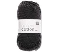 Frida's Wollhaus Rico Design Creative Cotton Aran - Gomitolo di lana per lavorare a maglia, 50 g, 63 colori (90 | nero)