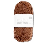 Frida's Wollhaus Rico Design Creative Cotton Aran - Gomitolo di lana per lavorare a maglia, 50 g, 63 colori (57 | cannella)