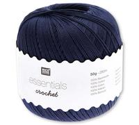 Frida's Wollhaus Rico Design Essentials Crochet Filato per uncinetto in cotone mercerizzato Amigurumi 24 colori (037 | Blu notte)