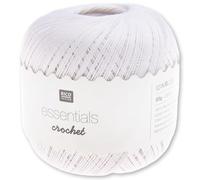 Frida's Wollhaus Rico Design Essentials Crochet Filato per uncinetto in cotone mercerizzato Amigurumi 24 colori (001 | bianco)