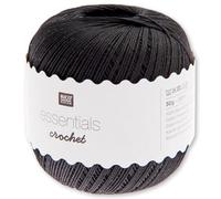 Frida's Wollhaus Rico Design Essentials Crochet Filato per uncinetto in cotone mercerizzato Amigurumi 24 colori (012 | Nero)