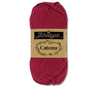 Frida's Wollhaus Scheepjes 50 g Catona 100% Cotone Maglia Uncinetto Amigurumi 109 Colori (517 | Ruby)