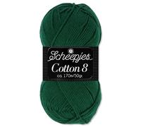 Frida's Wollhaus Scheepjes 50 g Cotton 8 100% cotone lavorato a maglia uncinetto lana Amigurumi 48 colori (713 | verde abe)