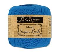 Frida's Wollhaus Scheepjes 50 g Maxi Sugar Rush - Filato per lavori a maglia e uncinetto, cotone, 87 colori (201 | Blu Elettrico)