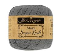 Frida's Wollhaus Scheepjes 50 g Maxi Sugar Rush filato per uncinetto e lavori a maglia, cotone, 87 colori (242 | Grigio Metallo)
